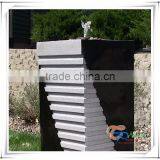Fiberglass Square Pillar Fountain Imitate Marble Solar Water Feature thumbnail-2