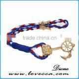 New Design Cheap Custom Jewelry Handmade Multi Color Nylon Nautical Rope Anchor Bracelet for Men thumbnail-2