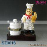 Custom Resin Chef Statue Salt Jar Set thumbnail-1