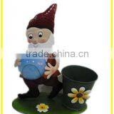 Christmas Sales Wholesale Outdoor Garden Gnome Drwaf Solar Light With Planter Decoration for Christmas Festival thumbnail-1