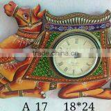 Wooden Wall Clock With Camel Figurine Latest thumbnail-1