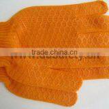 DDSAFETY 2017 Orange Cotton Polyester String Knitted PVC Honey Comb Both Sides Safety Fishing Gloves thumbnail-2