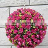 Plastic Artificial Flower Ball 30CM Pink Rose Ball thumbnail-1