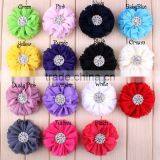 Fabric Chiffon Flower With Rhinestone Center for Kids Hair Accessories thumbnail-5