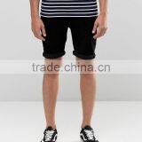 High Quality Custom Five Pockets Men's Black Slim Fit 100% Cotton Stretch Denim Breathable Concealed Fly Casual Shorts Pants thumbnail-1