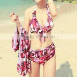 Swimsuit Female Three-piece Supporting Them Bikini Sexy Small Breasts Steel Belly Show Thin the New 2016 thumbnail-3