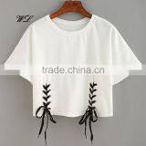 China Suppliers Custom Woman White T-shirt Fashion Woman Clothing Casual Woman Wear