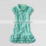 LITTLE GIRLS DROP WAIST POLO DRESS WITH DOT PRINT