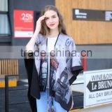 New luxury Brand Color matching cashmere Poncho winter thicker warm shawls wrap double side