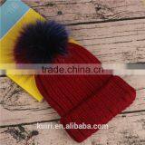 Wholesale Beanie Hats With Raccoon Fur Ball for Women Winter thumbnail-2