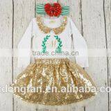 Baby Girls Christmas Outfits Stana Baby Toddlers Sequins Collar Tops And Skirt Sets Infant Girls Personalized Outfit thumbnail-2