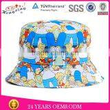 Short Brim Reversible Floral Cheap Bucket Hat/cap for Children thumbnail-1