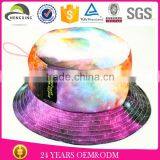 Stocked Custom Print Cloud Bucket Hat no Logo/small Logo on the Bucket Hat Brim thumbnail-4