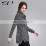 Fashion Winter Sweater Women Grey Rollneck Long Knit Cashmere Pullover thumbnail-2