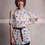 Sexy Women's New Printed Chiffon Styles Blouse 2013 thumbnail-1