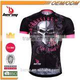 BEROY 100 Polyester Skull Pattern Cycling Jersey Short Sleeve,high Quality Bicycle Sweat Shirt thumbnail-1