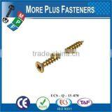 Made in Taiwan High Quality Yellow Zinc Coated Wood Screws Self Tapping Screw thumbnail-4