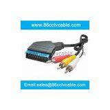 SCART to 3 RCA Cable, Audio Video Cable, AV Cable thumbnail-1