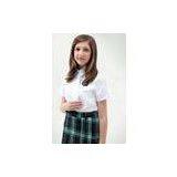 Customized Girls Short Cotton School Uniforms Set School Shirt