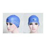 Womens Blue Silicone Swim Caps Custom Swimming Caps For Dreadlocks