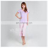 Women's Bamboo Jersey Spring Summer Pajama Lounge Pants 3/4 Length thumbnail-6