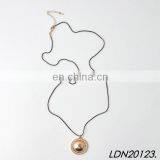 Long Chain Gold Flower Disk Pendant Necklace thumbnail-2