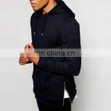 China Wholesale Men's Clothing Custom Streetwear Side Zipper Cheap Black Hoodies Sweatshirt thumbnail-2