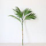 High Grade Plastic Flower Bouquet Single Stem Green Plant Artificial Palm Leaves thumbnail-3