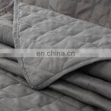 Plain Dyed Twin Queen King Size 3 Pcs 100% Polyester Home Bedding Ultrasonic Quilt Bedspread Set thumbnail-5
