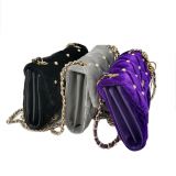 Global Market Deluxe Velvet Quilt Design Pearls Decorated Women Cross Body Bag with Long Chain Strap