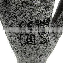 HPPE En388 Glass Garden Protective Anti Cut Level 5 PU Coated Construction Work Safety Cut Resistant Gloves thumbnail-5