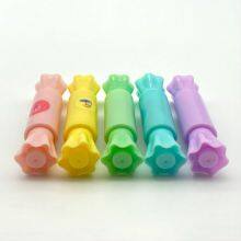 TOM ART Promotion Mini Cute Candy Chape Highlighter Kawaii Multi Colored Dual Tips Highlighter Marker Pen thumbnail-4