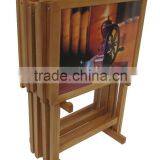 5 Piece TV Tray Snack Dinner Folding Table Set thumbnail-1