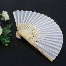 Organza Bag Packing Customized Folding Hand Fan for Wedding Promotion Event Folding Hand Fan thumbnail-3