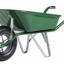 Industrial-Grade Construction Wheelbarrow - 0.7mm Galvanized Steel Frame, 90L Load thumbnail-3