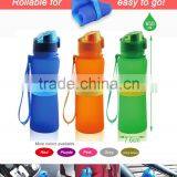 650ml/22oz 500ml/16oz 350ml/12oz 3 Different Lid Platinum Silicone With PP Grab BPA Free Foldable Water Bottle Quality Choice thumbnail-5