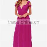 Women's Cute Purple V-Neck Dress thumbnail-1
