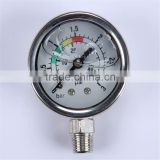 Durable Light Weight Easy To Read Clear Glycerin Oil Filled Small Pressure Gauge