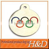 round stainless dog tag epoxy border with logo