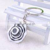 Nice Beach Hat Beautiful Lady Hat Logo Printing Metal Keychain