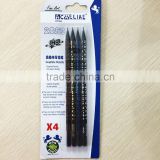 7" standard size round shape black wood heat rolling HB pencil in blister card