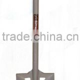 round metal handle shovel with holes and teeth
