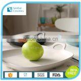 Ceramic Matte Surface Coloured Flat Baking Tray With Handles for Home Restaurant thumbnail-5