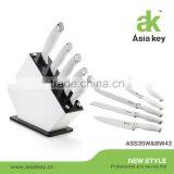 Fashion Kitchen Knife Stand,white Paint Spraying Wooden Knife Block thumbnail-3