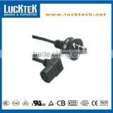 Angled IEC C13 Plug SAA Australia Power Extension Power Cord