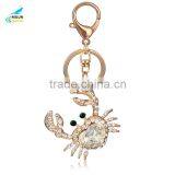 Wholesale handmade crystal sea animals crab key chain