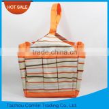 2016 Stripe Series Cheap PVC Lining Baby Diaper Holder Bag for Girls