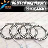 4 x 90mm Rgb Angel Eyes, Universal for All Car Motorcyle Rgb Led Angel Eyes 16 Colors for Colorful Led Ring Light Rgb