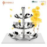 3 Tier Fruits Cakes Desserts Plate Stand Stainless Steel Plates thumbnail-1