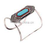 Women Bangle Boho Bohemian Turquoise Antique Maya Style Hollow Wide Cuff Bangles